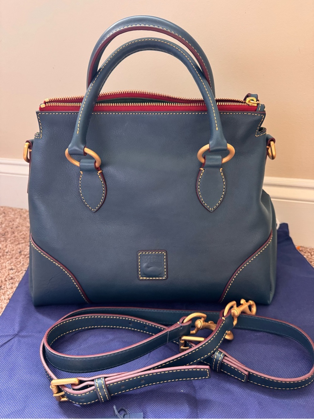 Dooney and Bourke Satchel 38 in Denim - Picture 4 of 9